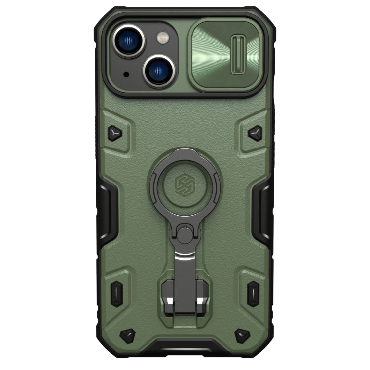 For iPhone 14 NILLKIN Shockproof CamShield Armor Protective Case(Green) - iPhone 14 Cases by NILLKIN | Online Shopping UK | buy2fix