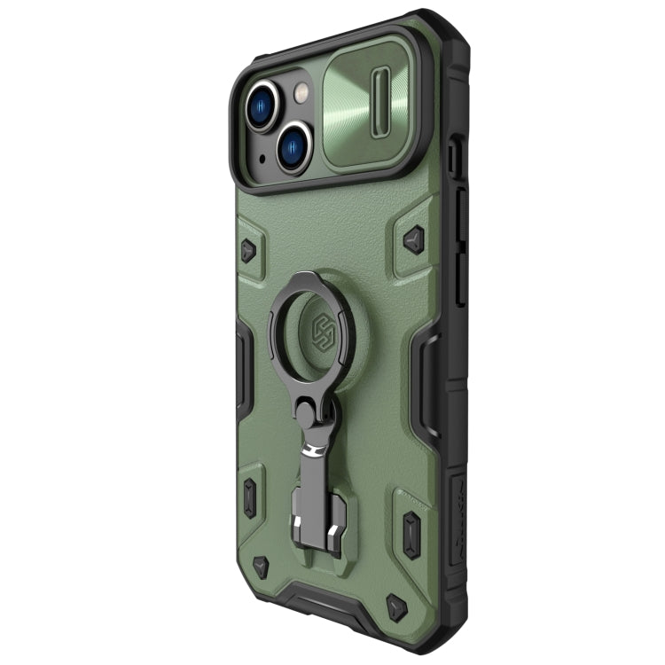 For iPhone 14 NILLKIN Shockproof CamShield Armor Protective Case(Green) - iPhone 14 Cases by NILLKIN | Online Shopping UK | buy2fix