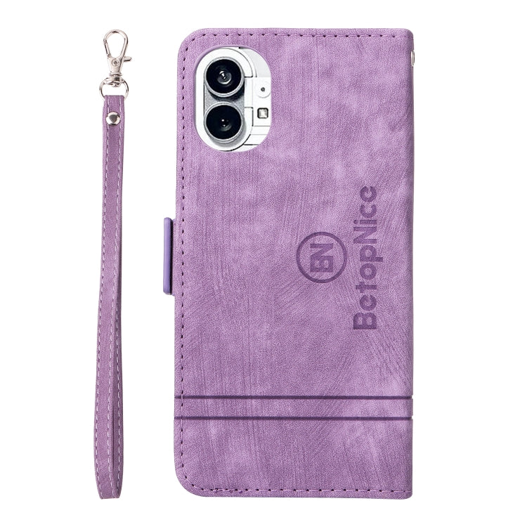 For Nothing Phone 1 BETOPNICE Dual-side Buckle Leather Phone Case(Purple) - More Brand by BETOPNICE | Online Shopping UK | buy2fix