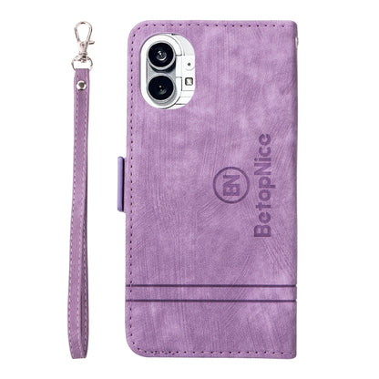 For Nothing Phone 1 BETOPNICE Dual-side Buckle Leather Phone Case(Purple) - More Brand by BETOPNICE | Online Shopping UK | buy2fix