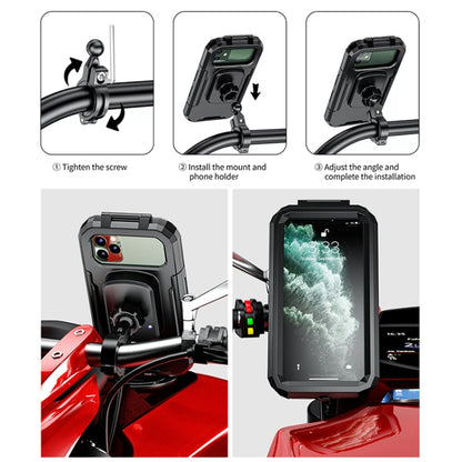 Kewig M18L-A1 Motorcycle / Bicycle Handlebar Wireless Charging Waterproof Box Mobile Phone Holder - Holder by Kewig | Online Shopping UK | buy2fix