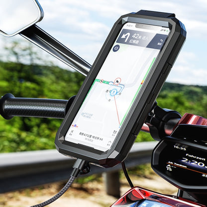 Kewig M18L-A1 Motorcycle / Bicycle Handlebar Wireless Charging Waterproof Box Mobile Phone Holder - Holder by Kewig | Online Shopping UK | buy2fix