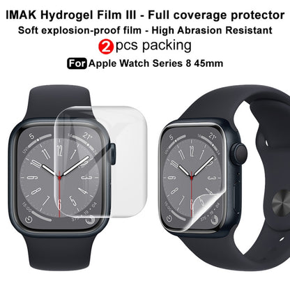 For Apple Watch Series 8 45mm 2pcs imak Curved Full Screen Hydrogel Film Protector - Others by imak | Online Shopping UK | buy2fix