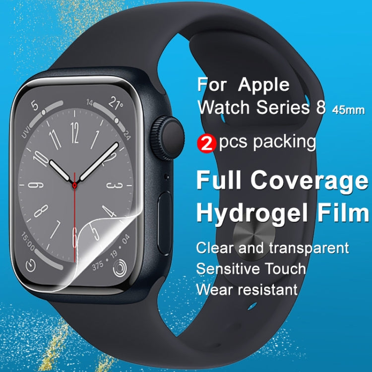 For Apple Watch Series 8 45mm 2pcs imak Curved Full Screen Hydrogel Film Protector - Others by imak | Online Shopping UK | buy2fix