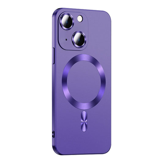 For iPhone 14 Plus Liquid Lens Protector Magsafe Phone Case(Dark Purple) - iPhone 14 Plus Cases by buy2fix | Online Shopping UK | buy2fix