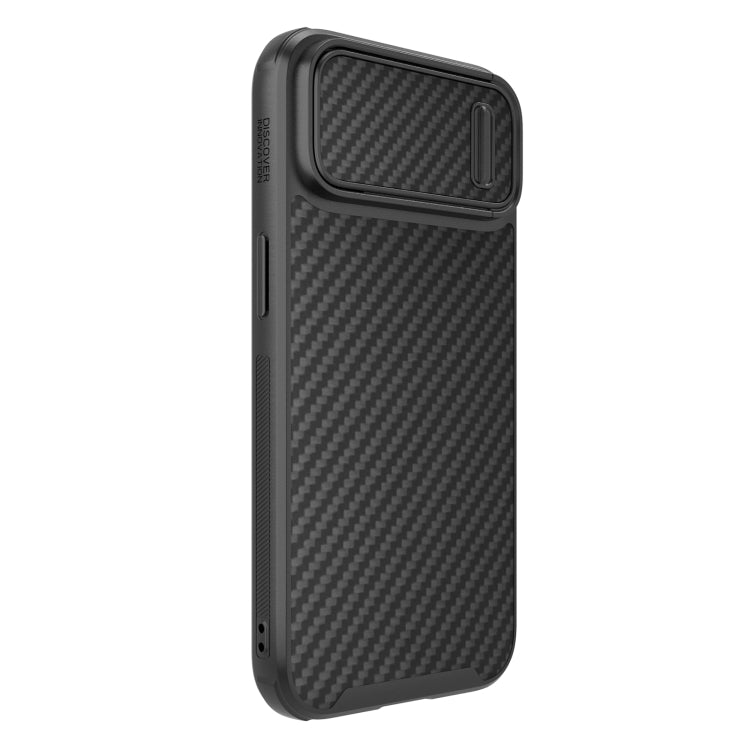 For iPhone 14 NILLKIN Synthetic Fiber Camshield Magnetic Phone Case(Black) - iPhone 14 Cases by NILLKIN | Online Shopping UK | buy2fix