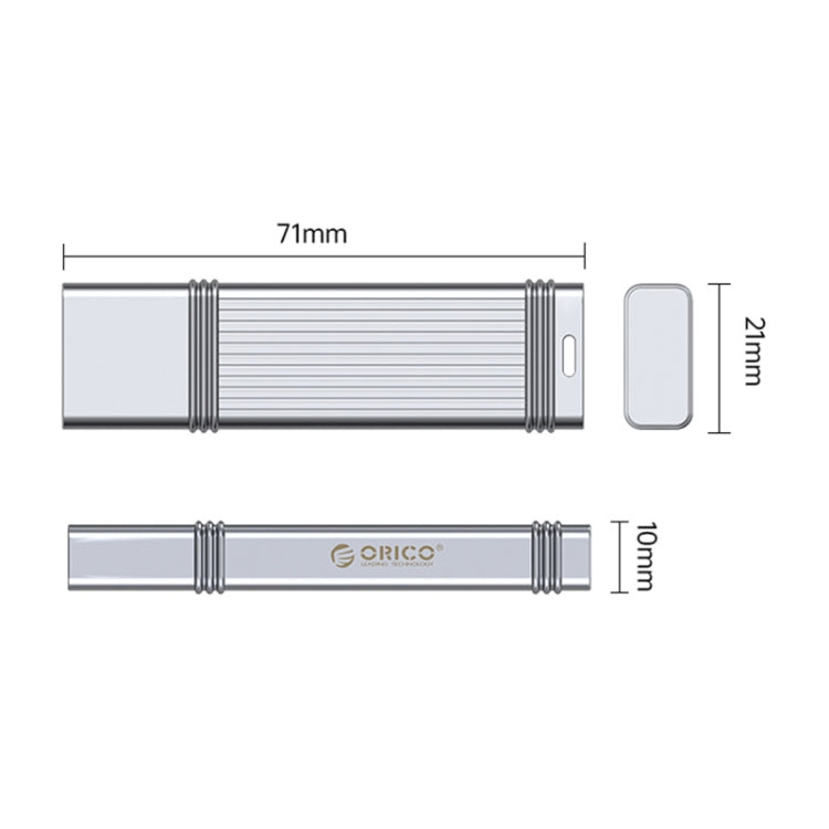 ORICO 64GB Type-C USB3.2 Gen1 USB Flash Drive, Read 260MB/s, Write 50MB/s (Silver) - USB Flash Drives by ORICO | Online Shopping UK | buy2fix