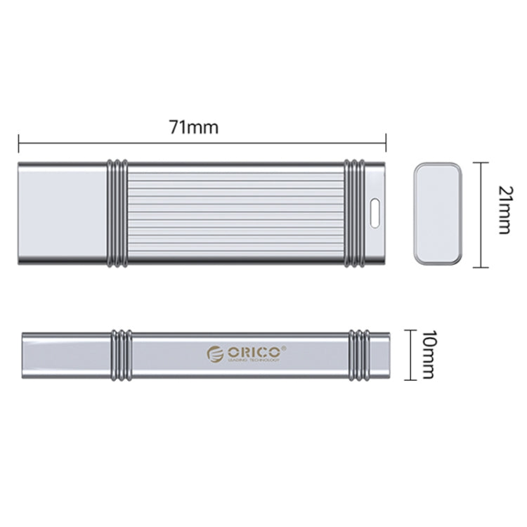 ORICO USB Flash Drive, Read: 100MB/s, Write: 50MB/s, Memory:128GB, Port:USB-A(Silver) - USB Flash Drives by ORICO | Online Shopping UK | buy2fix