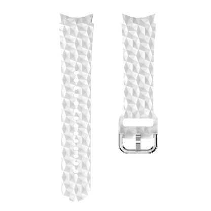 For Samsung Galaxy Watch 5 / Watch 5 Pro Rhombus Texture Silicone Watch Band(White) - Watch Bands by buy2fix | Online Shopping UK | buy2fix