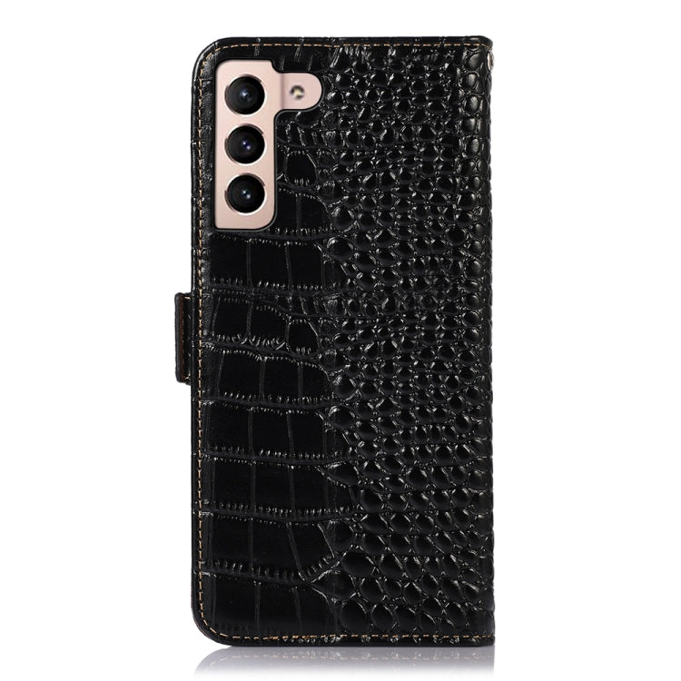 For Samsung Galaxy S23+ 5G Crocodile Top Layer Cowhide Leather Phone Case(Black) - Galaxy S23+ 5G Cases by buy2fix | Online Shopping UK | buy2fix