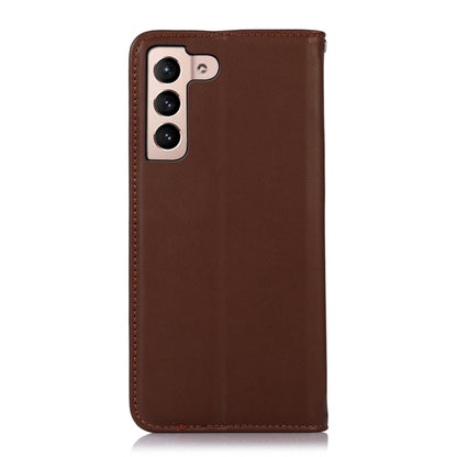 For Samsung Galaxy S23+ 5G KHAZNEH Nappa Top Layer Cowhide Leather Phone Case(Brown) - Galaxy S23+ 5G Cases by buy2fix | Online Shopping UK | buy2fix