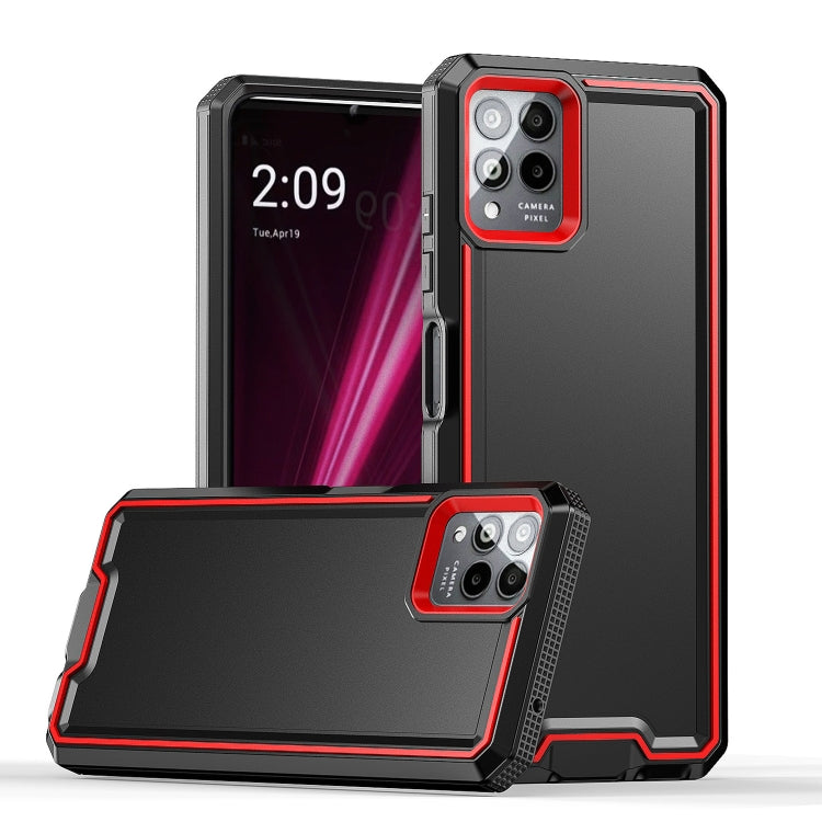 For T-Mobile Revvl 6 Pro 5G Armour Two-color TPU + PC Phone Case(Black+Red) - More Brand by buy2fix | Online Shopping UK | buy2fix