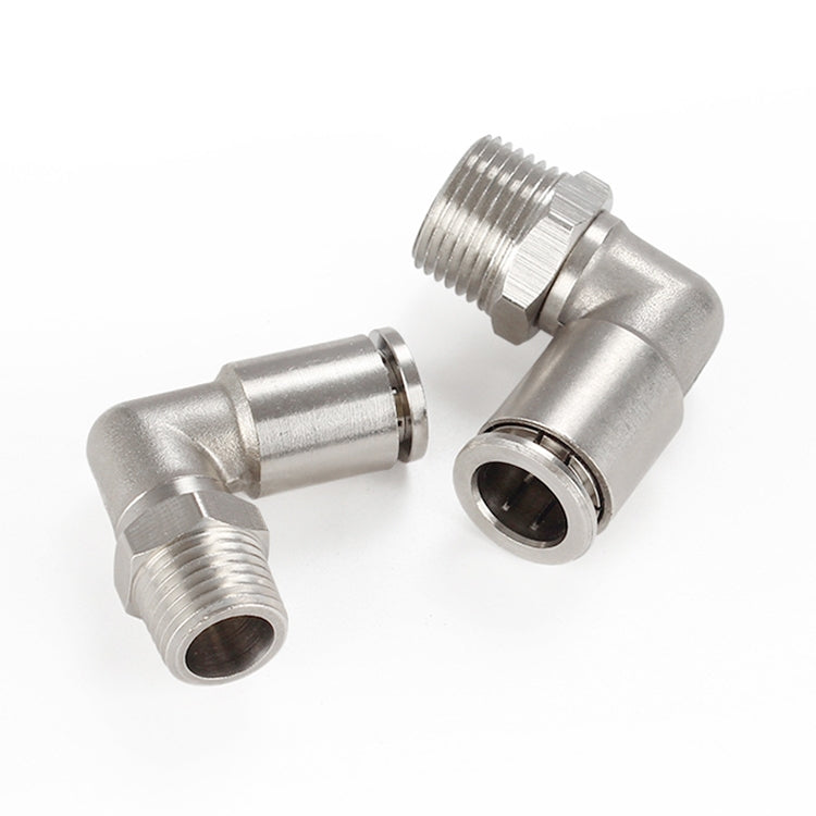 PL4-01 LAIZE Nickel Plated Copper Elbow Male Thread Pneumatic Quick Fitting Connector - Interface Series by LAIZE | Online Shopping UK | buy2fix