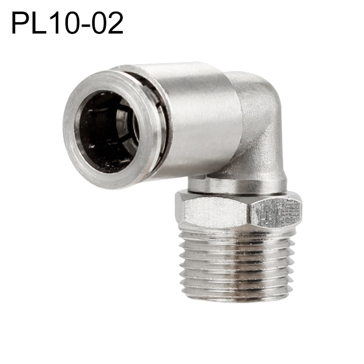 PL10-02 LAIZE Nickel Plated Copper Elbow Male Thread Pneumatic Quick Fitting Connector - Interface Series by LAIZE | Online Shopping UK | buy2fix