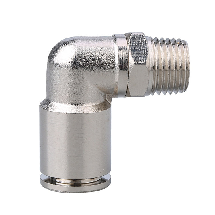 PL10-02 LAIZE Nickel Plated Copper Elbow Male Thread Pneumatic Quick Fitting Connector - Interface Series by LAIZE | Online Shopping UK | buy2fix