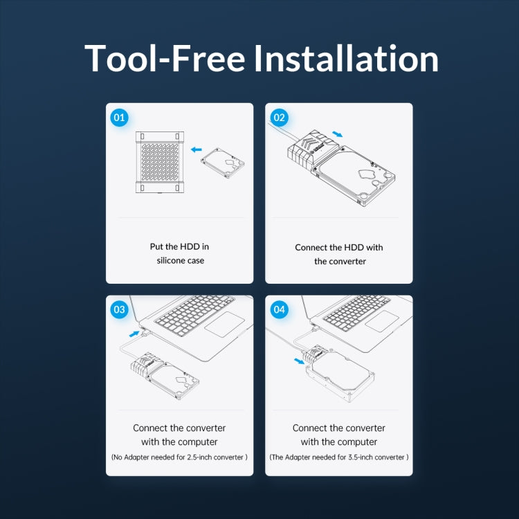ORICO UTS1 Type-C / USB-C USB 3.0 2.5-inch SATA HDD Adapter with 12V 2A Power Adapter, Cable Length:0.3m(EU Plug) - USB to IDE / SATA by ORICO | Online Shopping UK | buy2fix