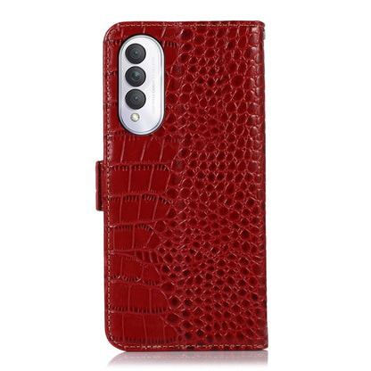 For Honor X20 SE Crocodile Top Layer Cowhide Leather Phone Case(Red) - Honor Cases by buy2fix | Online Shopping UK | buy2fix