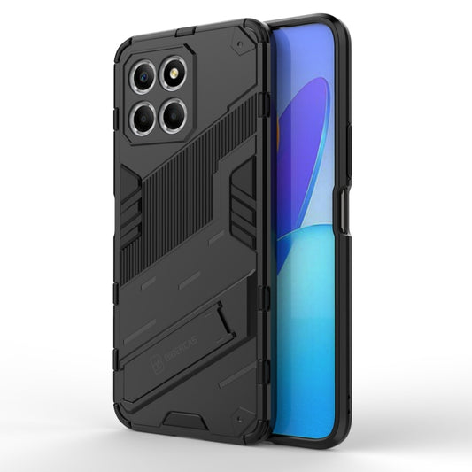 For Honor X8 5G Punk Armor PC + TPU Phone Case with Holder(Black) - Honor Cases by buy2fix | Online Shopping UK | buy2fix