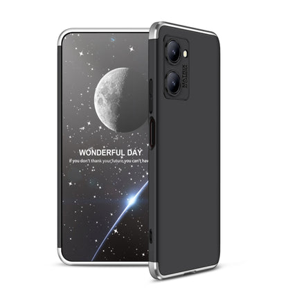 For Realme C33 GKK Three Stage Splicing Full Coverage PC Phone Case(Black Silver) - Realme Cases by GKK | Online Shopping UK | buy2fix