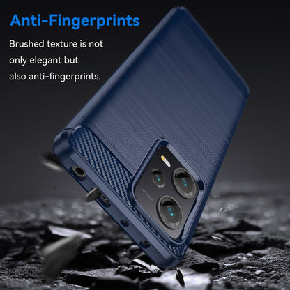 For Xiaomi Redmi Note 12 Pro+ China / Global Brushed Texture Carbon Fiber TPU Phone Case(Blue) - Note 12 Pro+ Cases by buy2fix | Online Shopping UK | buy2fix