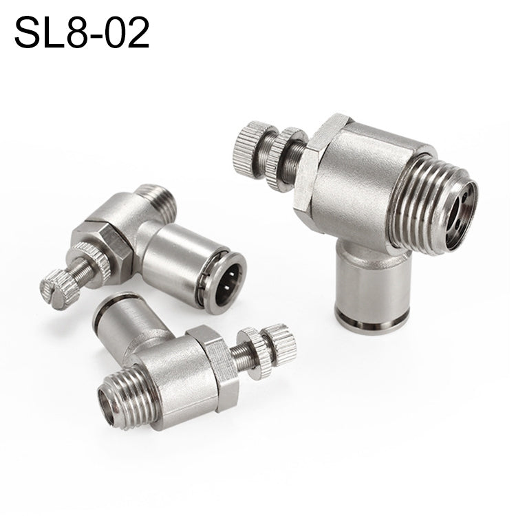 SL8-02 LAIZE Nickel Plated Copper Male Thread Throttle Valve Pneumatic Connector - Interface Series by LAIZE | Online Shopping UK | buy2fix