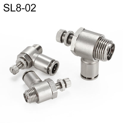 SL8-02 LAIZE Nickel Plated Copper Male Thread Throttle Valve Pneumatic Connector - Interface Series by LAIZE | Online Shopping UK | buy2fix