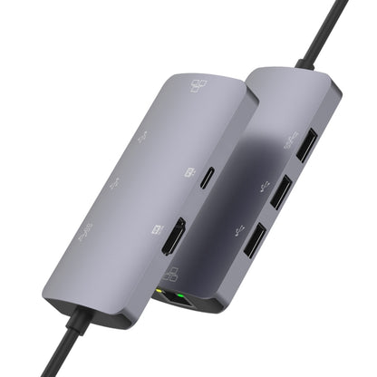 Onten OTN-UC910 USB-C / Type-C Portable Multifunctional HUB Docking Station(Grey) - Computer & Networking by Onten | Online Shopping UK | buy2fix
