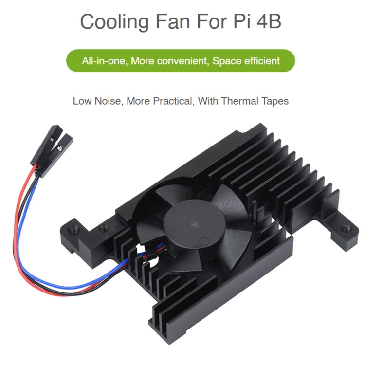 Waveshare Dedicated All-In-One Aluminum Alloy Cooling Fan For Raspberry Pi 4B - Other Accessories by WAVESHARE | Online Shopping UK | buy2fix