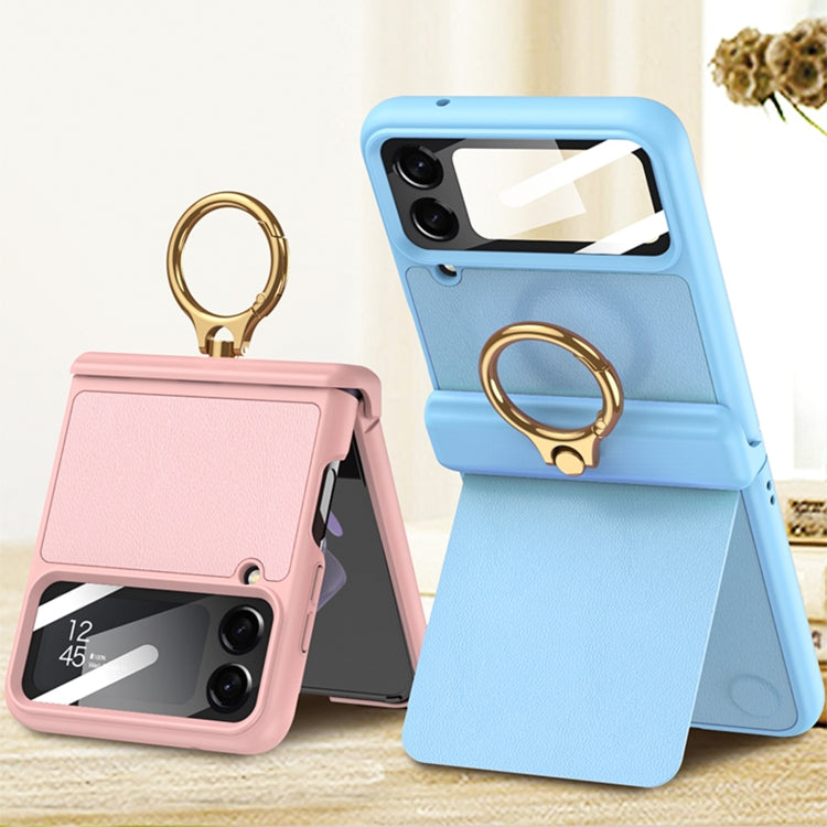 For Samsung Galaxy Z Flip4 GKK Magnetic Fold Hinge Full Coverage Phone Case with Ring Holder(Black) - Galaxy Z Flip4 5G Cases by GKK | Online Shopping UK | buy2fix