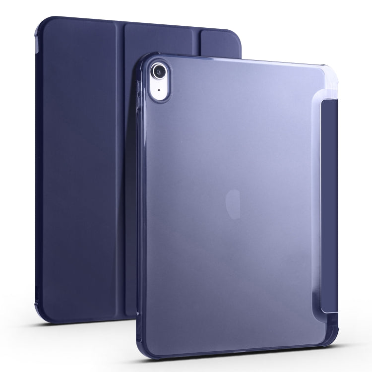 For iPad 2025 / 2022 Four-corner Airbag Shockproof Three-fold Tablet Leather Case(Dark Blue) - iPad 2025 / 2022 Cases by buy2fix | Online Shopping UK | buy2fix