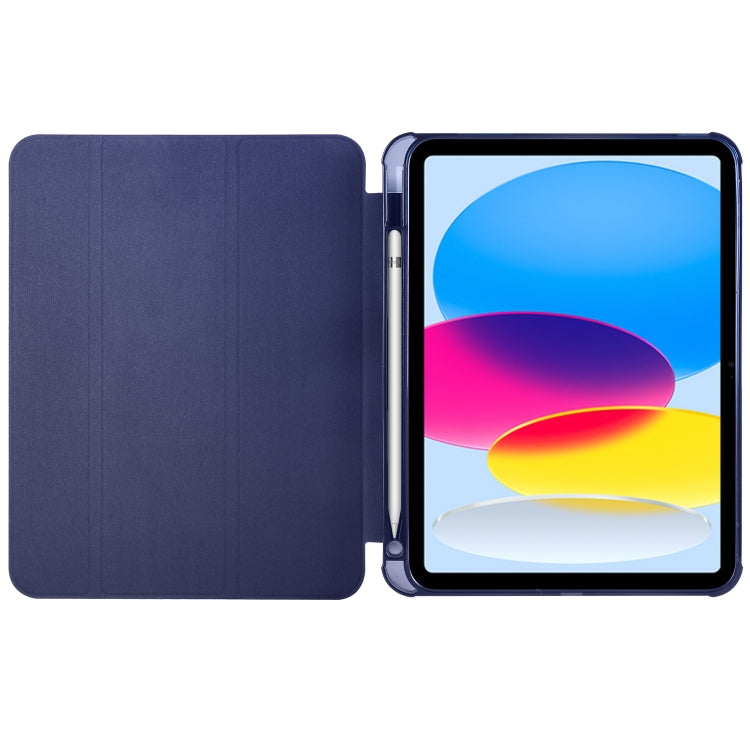 For iPad 2025 / 2022 Four-corner Airbag Shockproof Three-fold Tablet Leather Case(Dark Blue) - iPad 2025 / 2022 Cases by buy2fix | Online Shopping UK | buy2fix