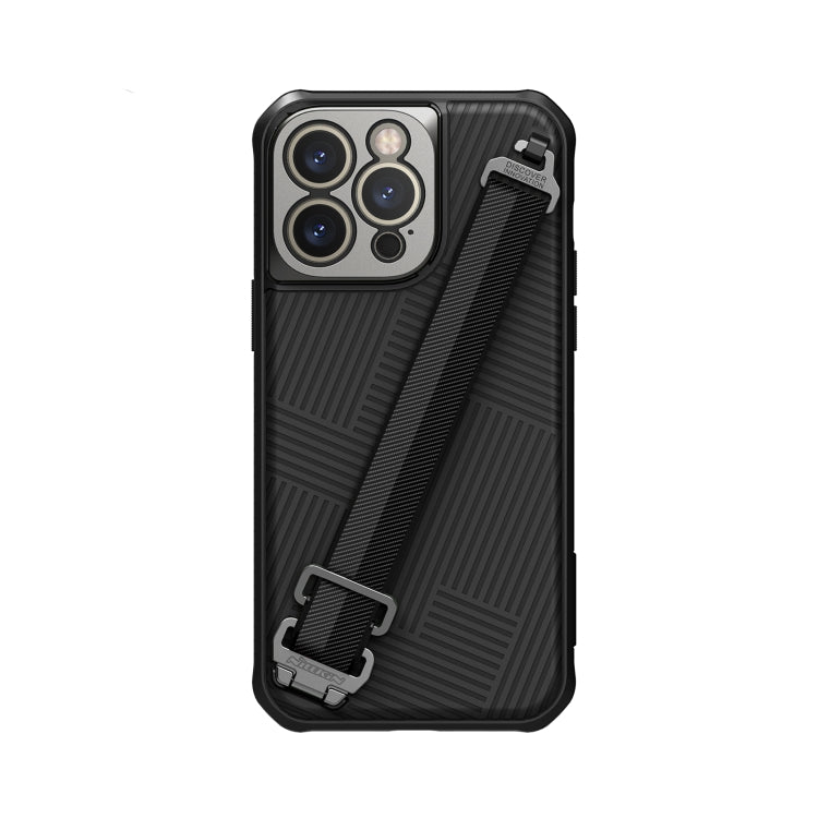 For iPhone 14 Pro Max NILLKIN MagSafe Full Coverage Phone Case with Wrist Strap(Black) - iPhone 14 Pro Max Cases by NILLKIN | Online Shopping UK | buy2fix