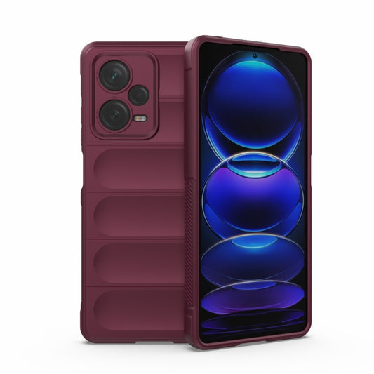 For Xiaomi Redmi Note 12 Pro+ China / Global Magic Shield TPU + Flannel Phone Case(Wine Red) - Note 12 Pro+ Cases by buy2fix | Online Shopping UK | buy2fix
