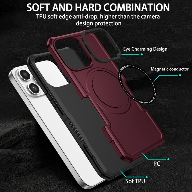 For Samsung Galaxy S21 5G MagSafe Shockproof Armor Phone Case(Wine Red) - Galaxy S21 5G Cases by buy2fix | Online Shopping UK | buy2fix