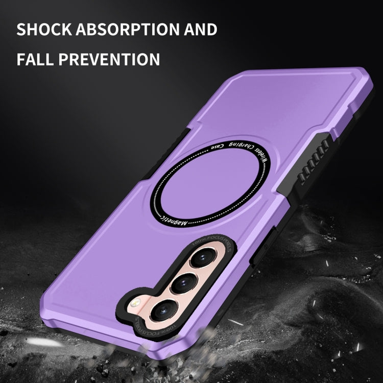 For Samsung Galaxy S21 5G MagSafe Shockproof Armor Phone Case(Purple) - Galaxy S21 5G Cases by buy2fix | Online Shopping UK | buy2fix