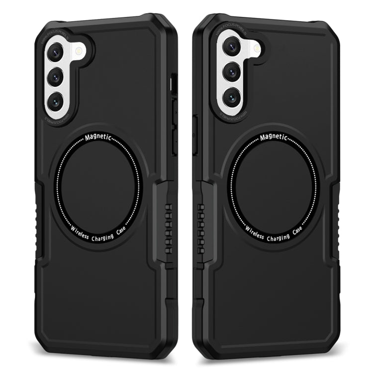 For Samsung Galaxy S22 5G MagSafe Shockproof Armor Phone Case(Black) - Galaxy S22 5G Cases by buy2fix | Online Shopping UK | buy2fix