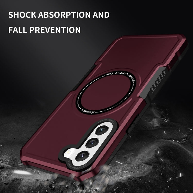 For Samsung Galaxy S22 5G MagSafe Shockproof Armor Phone Case(Wine Red) - Galaxy S22 5G Cases by buy2fix | Online Shopping UK | buy2fix