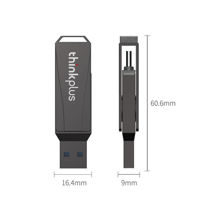 Lenovo Thinkplus MU252 USB 3.1 + USB-C / Type-C Flash Drive, Memory:64GB -  by Lenovo | Online Shopping UK | buy2fix