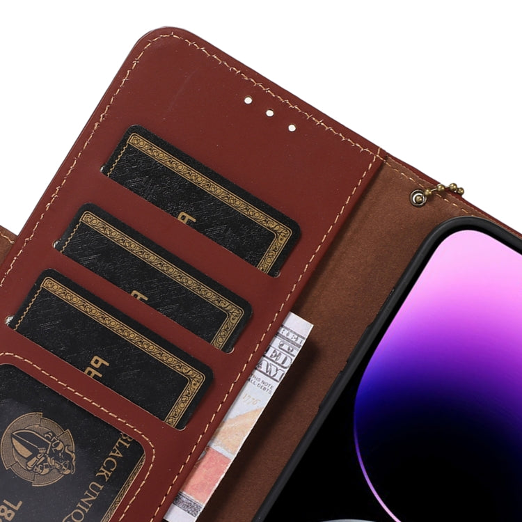 For Samsung Galaxy S23+ 5G Genuine Leather Magnetic RFID Leather Phone Case(Coffee) - Galaxy S23+ 5G Cases by buy2fix | Online Shopping UK | buy2fix