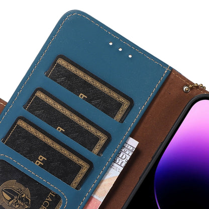 For Samsung Galaxy S23 Ultra 5G Genuine Leather Magnetic RFID Leather Phone Case(Blue) - Galaxy S23 Ultra 5G Cases by buy2fix | Online Shopping UK | buy2fix