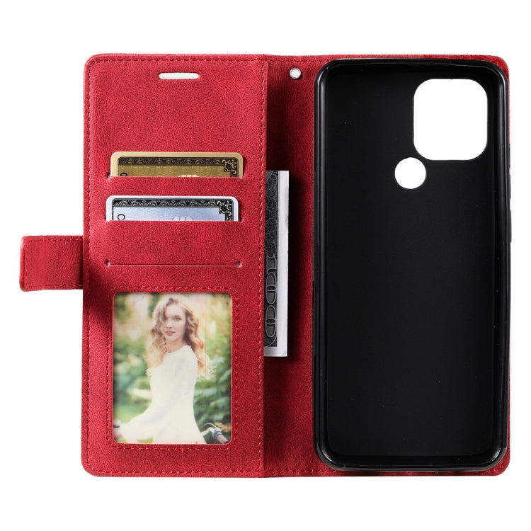 For Xiaomi Redmi A1+ Skin Feel Splicing Leather Phone Case(Red) - Xiaomi Cases by buy2fix | Online Shopping UK | buy2fix