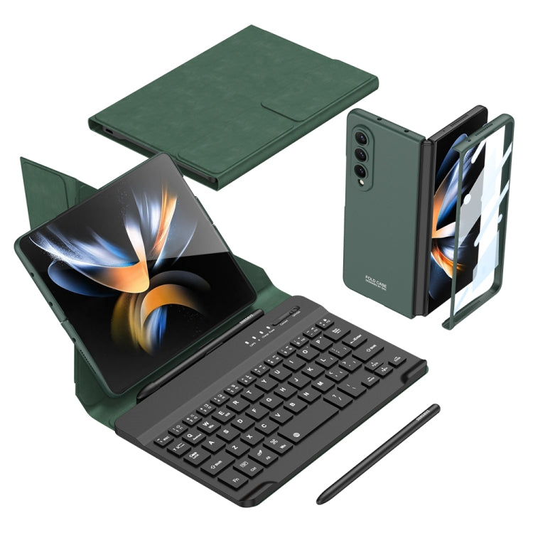 For SamsungGalaxy Z Fold3 5G GKK Magnetic Folding Bluetooth Keyboard Leather Case with Pen(Green) - Samsung Keyboard by GKK | Online Shopping UK | buy2fix