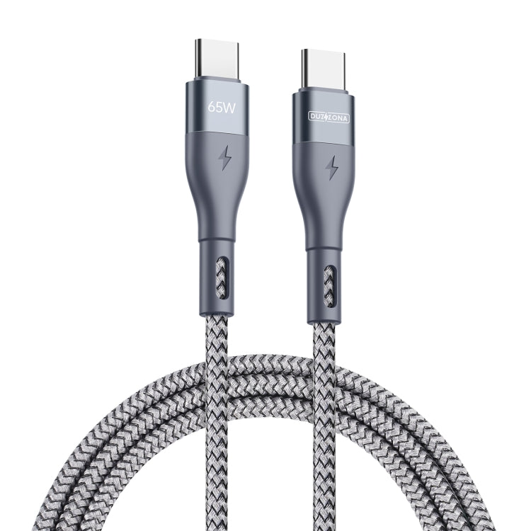 DUZZONA A2 PD 65W USB-C / Type-C to Type-C Fast Charging Data Cable, Length: 1m(Grey) -  by DUZZONA | Online Shopping UK | buy2fix