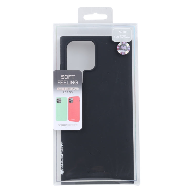 For Samsung Galaxy S23 Ultra 5G GOOSPERY SOFT FEELING Liquid TPU Soft Case(Black) - Galaxy S23 Ultra 5G Cases by GOOSPERY | Online Shopping UK | buy2fix