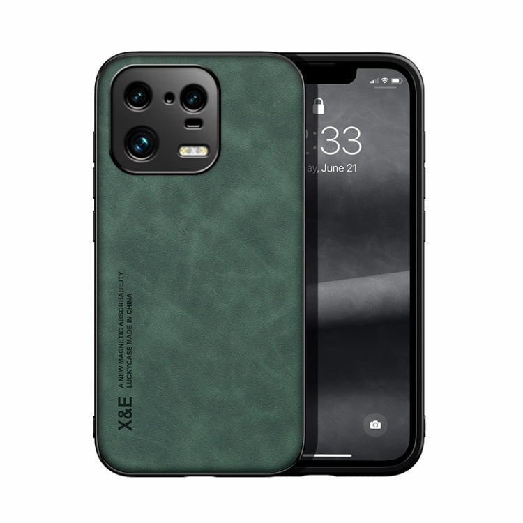 For Xiaomi 13 Pro Skin Feel Magnetic Leather Back Phone Case(Green) - 13 Pro Cases by buy2fix | Online Shopping UK | buy2fix