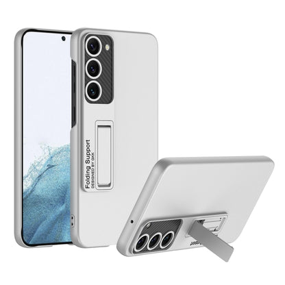 For Samsung Galaxy S23 5G GKK Ultra-thin Shockproof Phone Case with Holder(Silver) - Galaxy S23 5G Cases by GKK | Online Shopping UK | buy2fix