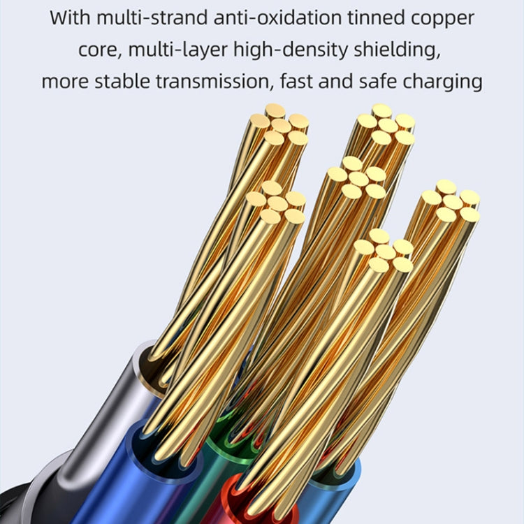 USAMS Type-C to Type-C PD100W Aluminum Alloy Transparent Digital Display Fast Charge Data Cable, Cable Length:2m(Purple) - USB-C & Type-C Cable by USAMS | Online Shopping UK | buy2fix