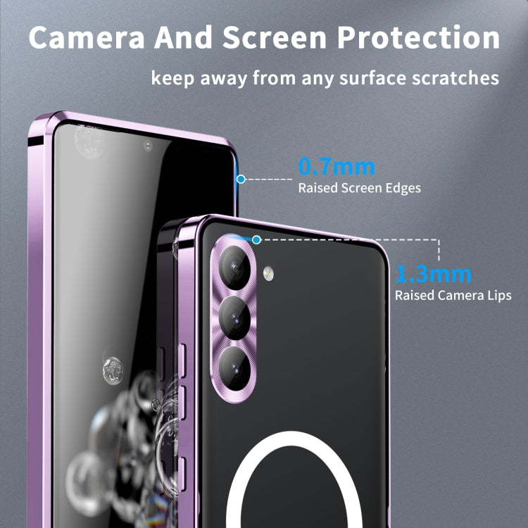 For Samsung Galaxy S23+ 5G MagSafe Magnetic Frosted Metal Phone Case(Purple) - Galaxy S23+ 5G Cases by buy2fix | Online Shopping UK | buy2fix