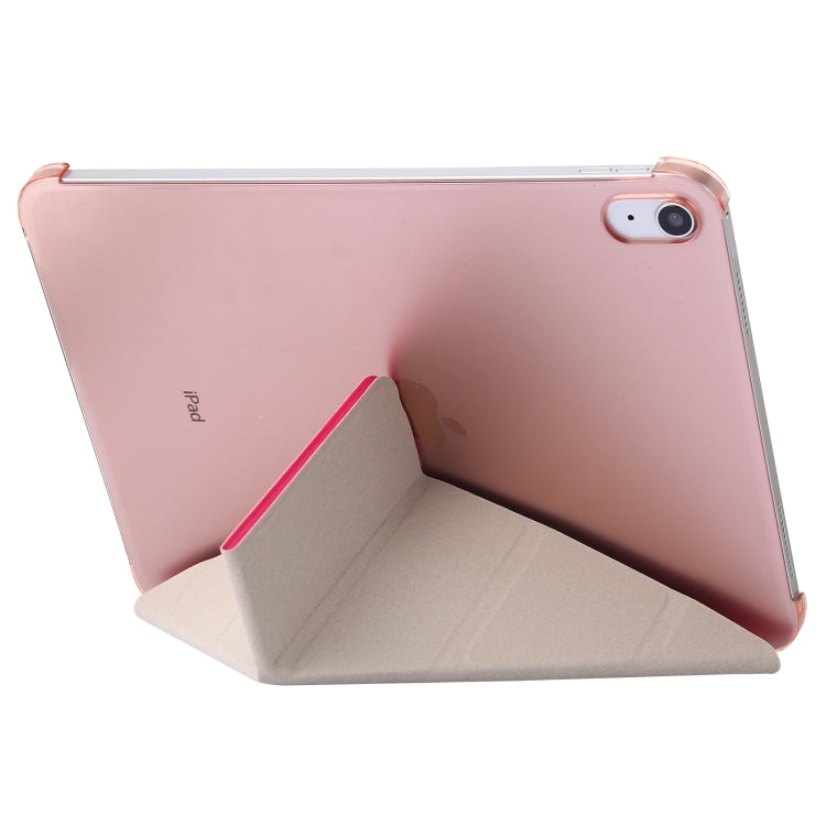 For iPad 2025 / 2022 Silk Texture Horizontal Deformation Flip Tablet Leather Case with Holder(Rose Red) - iPad 2025 / 2022 Cases by buy2fix | Online Shopping UK | buy2fix