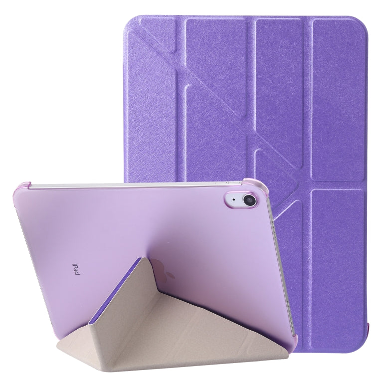 For iPad 2025 / 2022 Silk Texture Horizontal Deformation Flip Tablet Leather Case with Holder(Purple) - iPad 2025 / 2022 Cases by buy2fix | Online Shopping UK | buy2fix